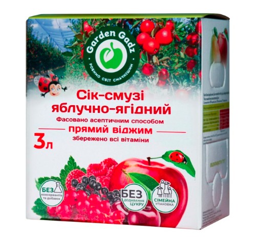 Сік-смузі Garden Gadz 3л яблучно-ягідний з м’якоттю